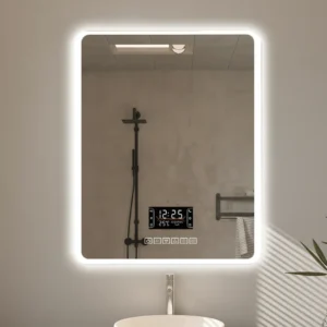 Bluetooth LED Mirror (Frosted Glass) Lead-Free Certified With 3 Colour Adjustable LED Lights 1 Bluetooth LED Mirror (Frosted Glass) Lead-Free Certified With 3 Colour Adjustable LED Lights