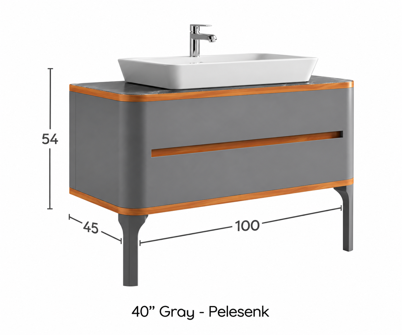 Lexus 40" Bathroom Vanity – Grey Pelesenk