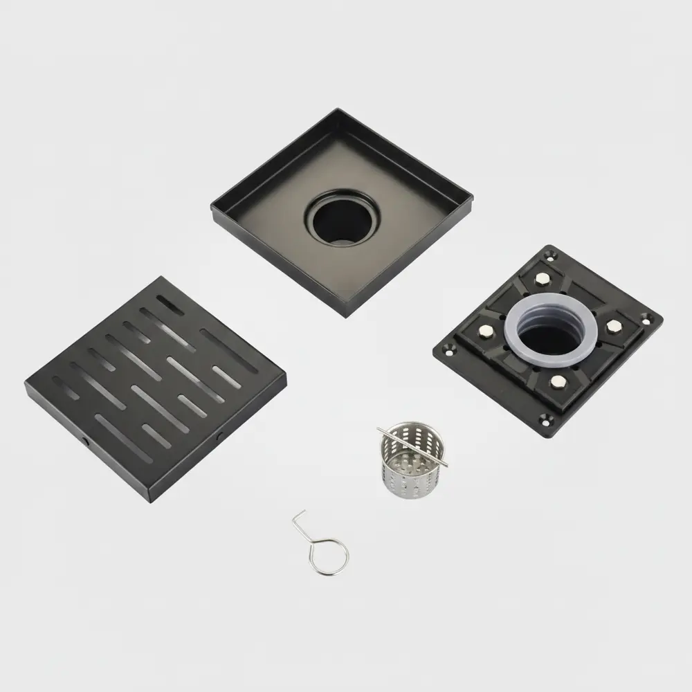 Linear Drain 6” x 6”- Full Kit with Flange (ZM6C06) - Image 2