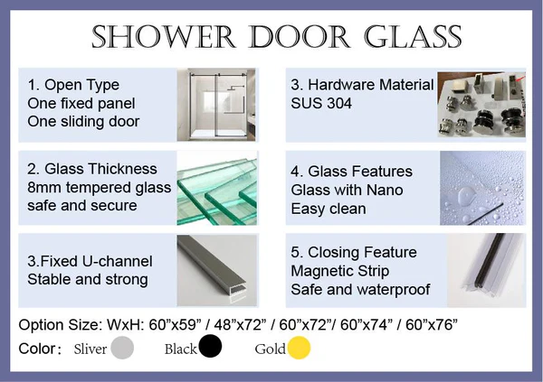 Luxury Glass Shower Door – 8mm Tempered Safety Glass, 304 SS - Image 6