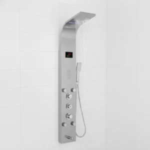 Luxury Shower Panel Tower Stainless Steel with LED Screen (KM6236) 3 Luxury Shower Panel Tower Stainless Steel with LED Screen (KM6236)
