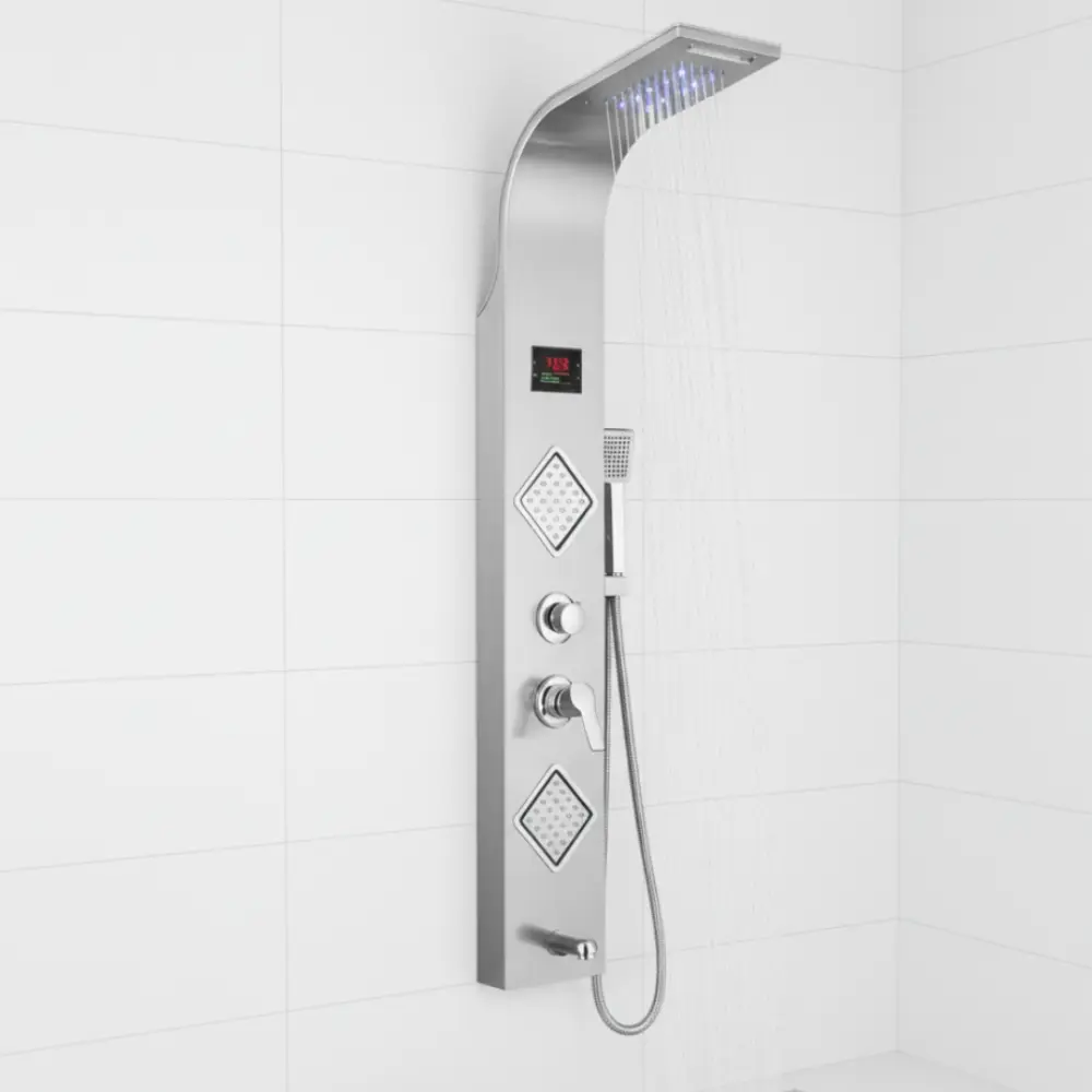 Luxury Shower Panel Tower Stainless Steel with LED Screen – UPC Certified Cartridge (KM6215 ) - Image 4