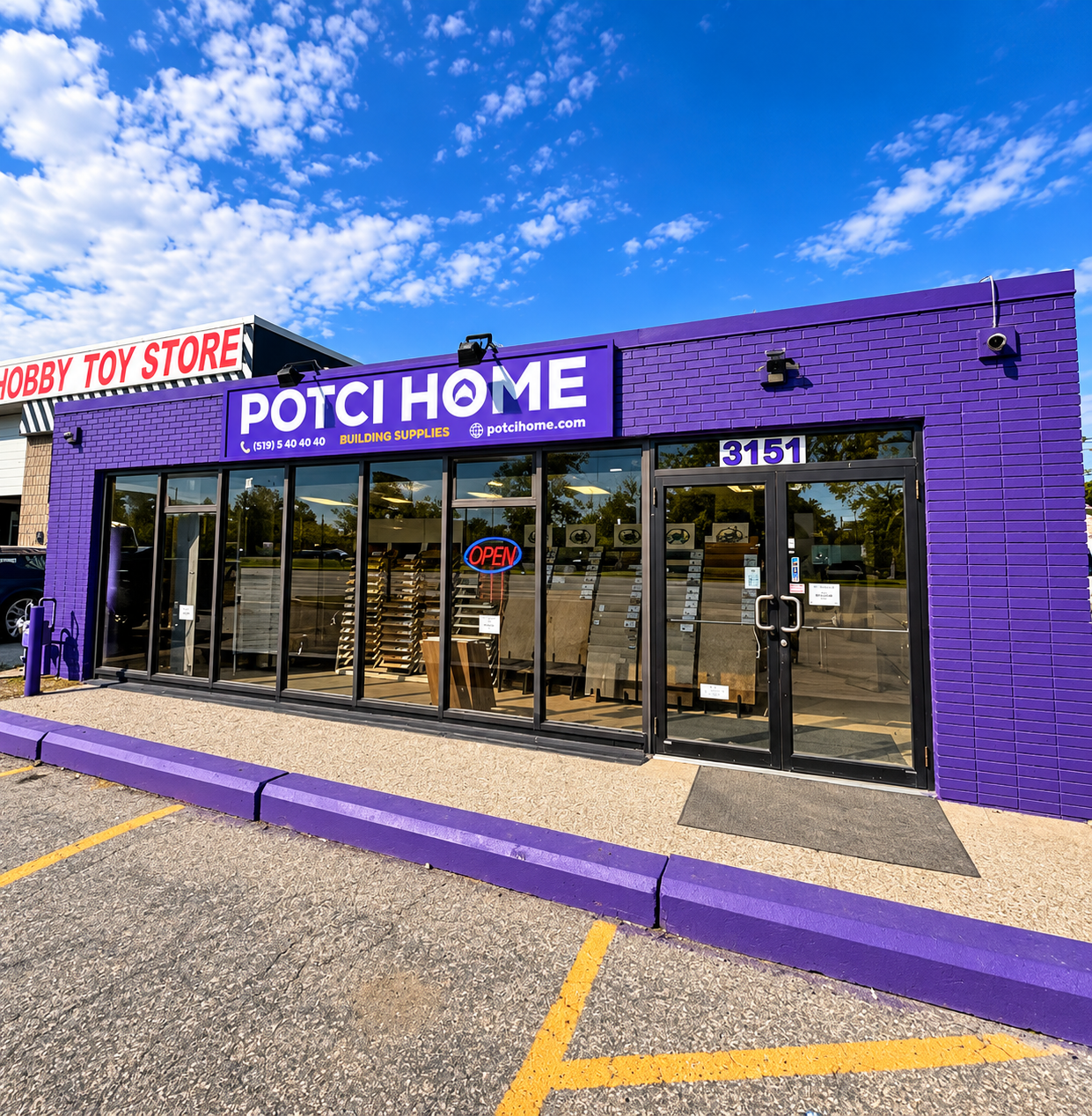 POTCI Home building supplies storefront in Windsor, Ontario